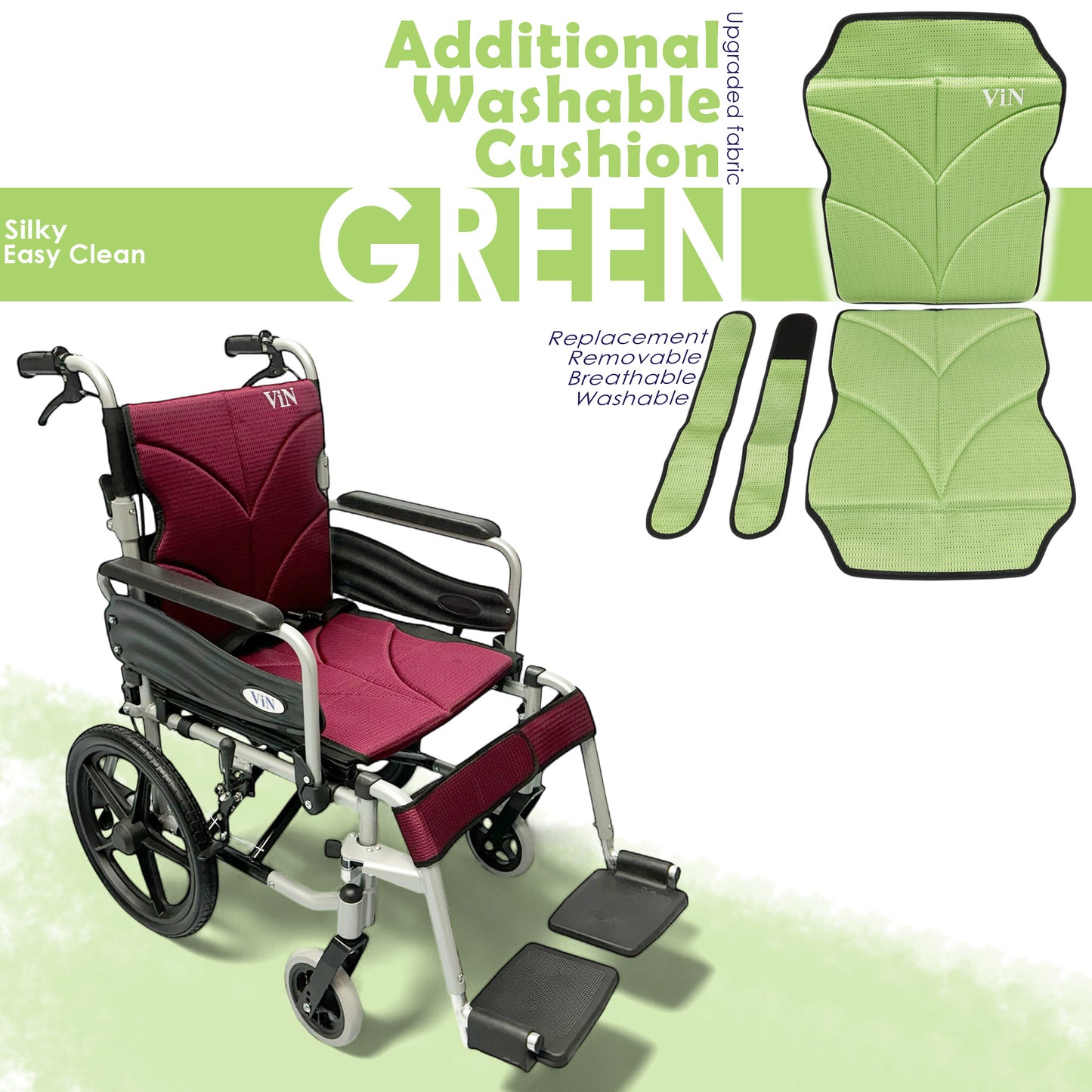 ViN 46A5S-16 | "16 inch" Narrow 16 Inches/40cm Seat Pushchair for Children and Small Size User - Washable Cushion - Flip-up Armrest - Detachable Legrest - Anti Tipper