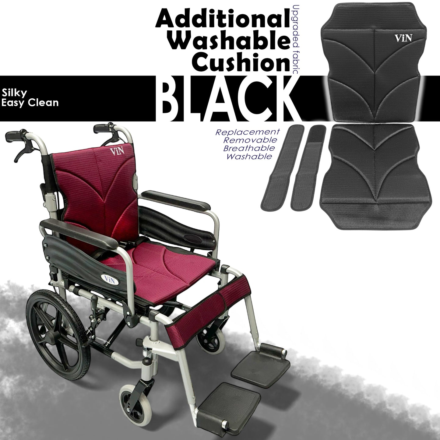 ViN 46A5S | Pushchair - Washable Cushion - Flip-up Armrest - Detachable Legrest - Anti Tipper