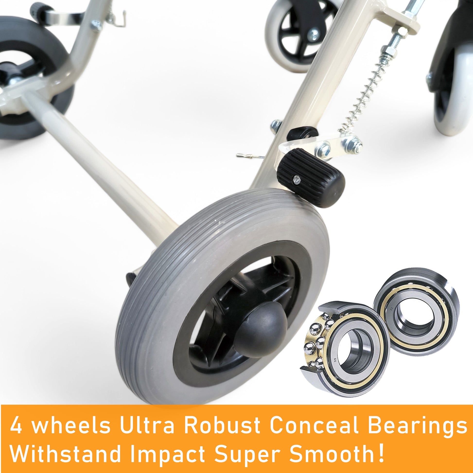 ViN YK800 Travel Pushchair, lightweight foldable wheelchair with flip-up armrest, cabin approved for elderly travel