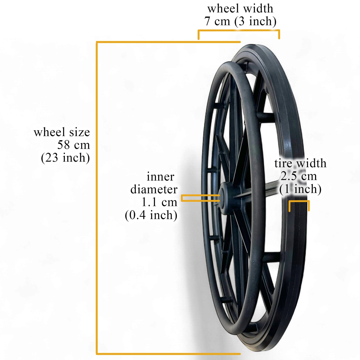Spare Parts - 1 x Back Wheels - Model ViN-46AL Wheelchair