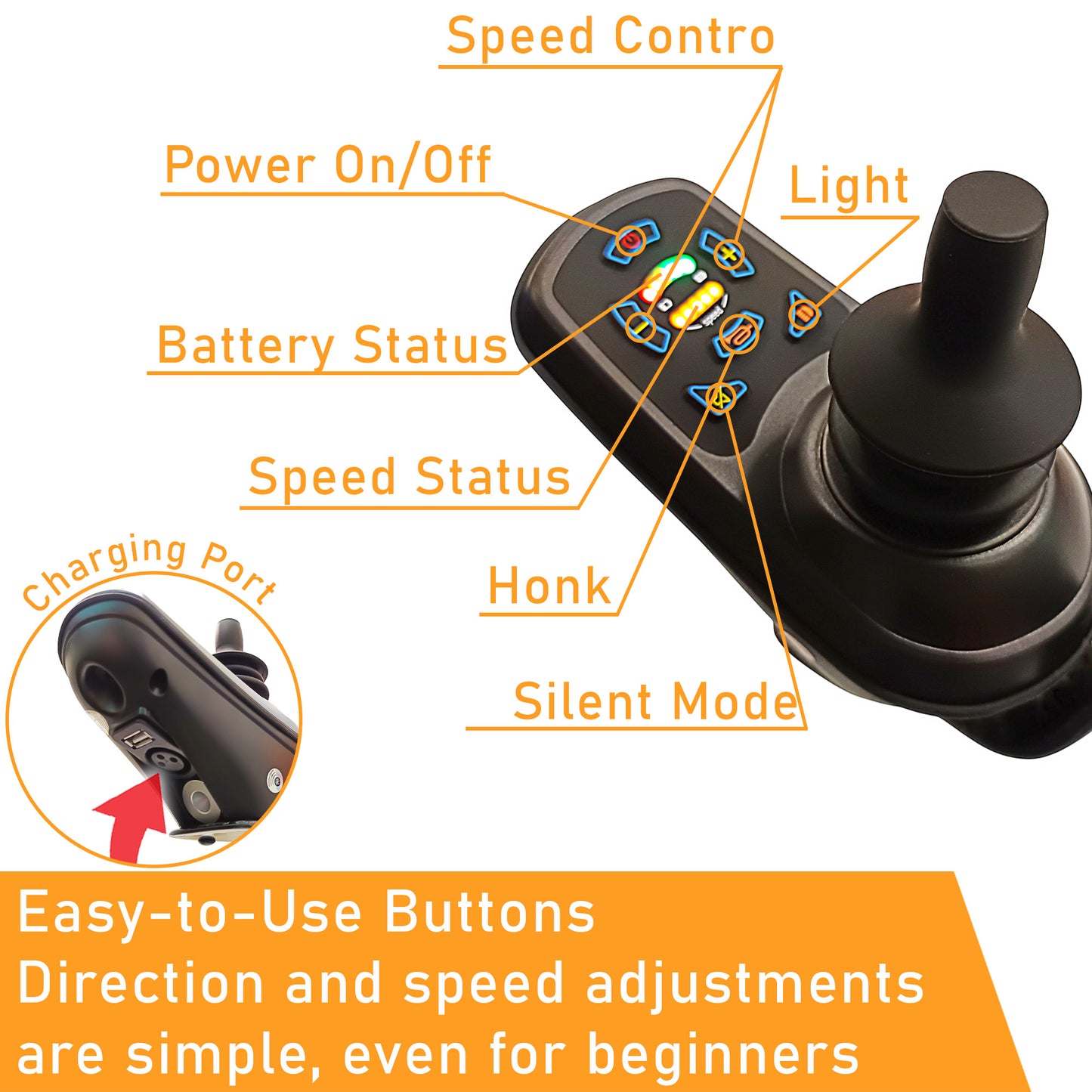 ViN-46A7 | Motorised Electric Wheelchair +Carbon Fiber Ultra lightweight Corrosion-Resistant +Armrest Flip Up +Detachable & Washable Cushion +Anti-Tipper
