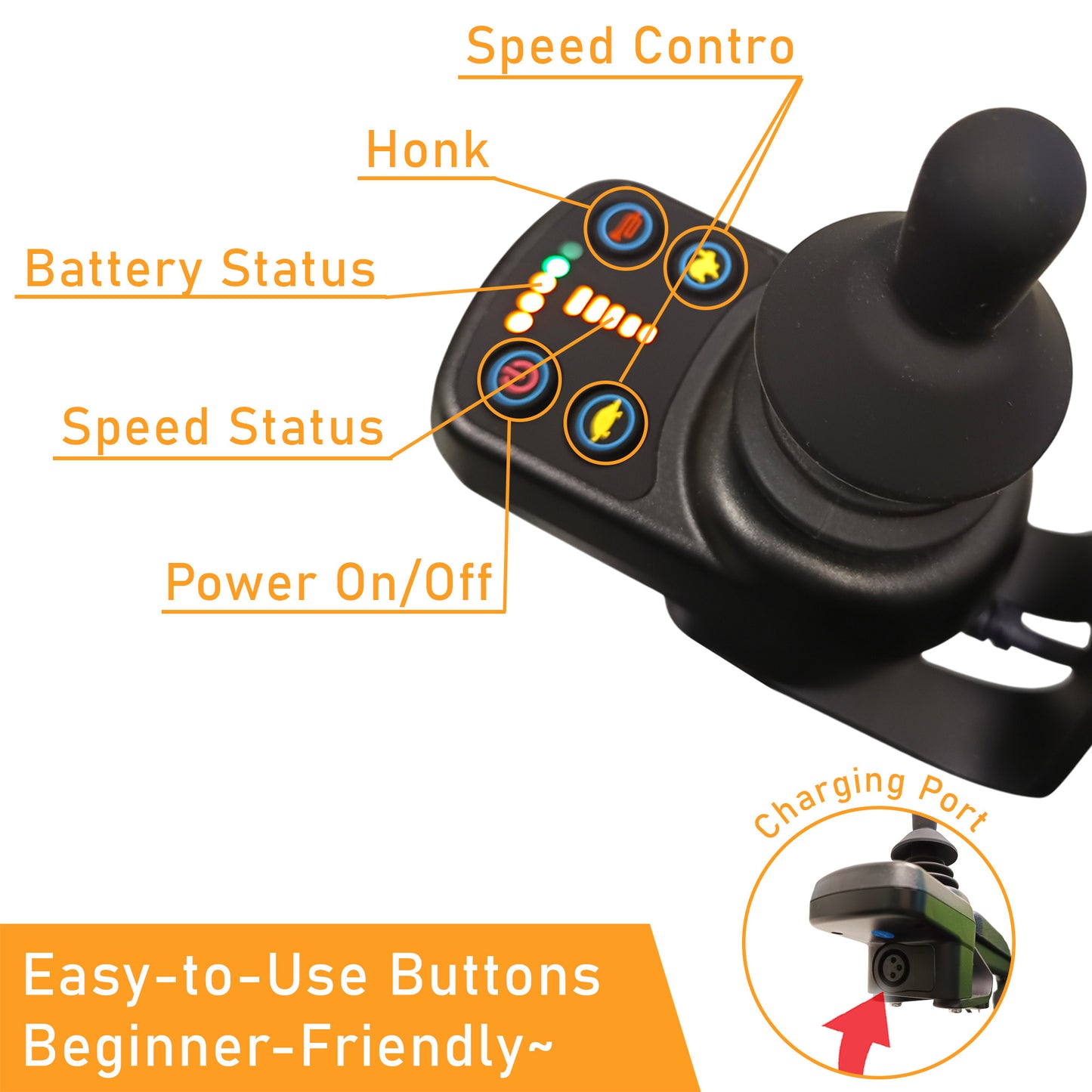 ViN-46A14 | Motorised Electric Wheelchair +Aluminium lightweight Anti Rust +Armrest Flip Up +Anti-Tipper