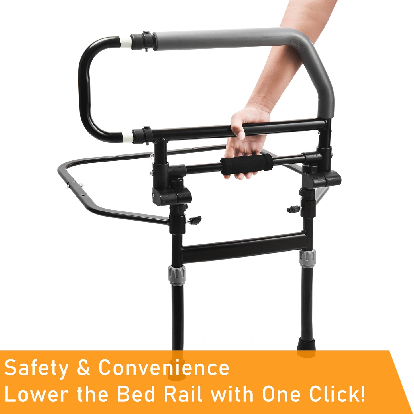 ViN BR03 | Bedside Rail with Legs Foldable Flip Down Function