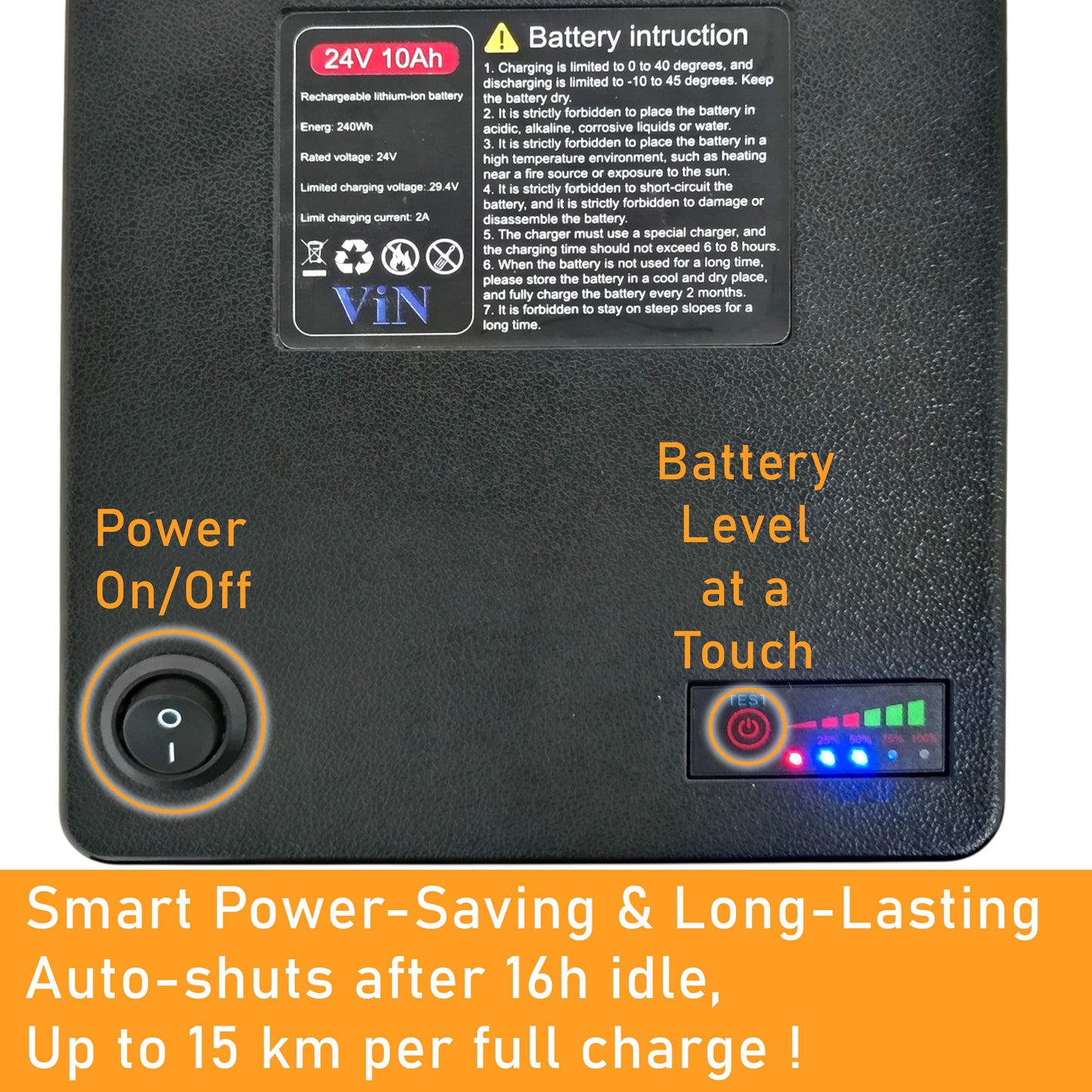 ViN-46A7 | Motorised Electric Wheelchair +Carbon Fiber Ultra lightweight Corrosion-Resistant +Armrest Flip Up +Detachable & Washable Cushion +Anti-Tipper