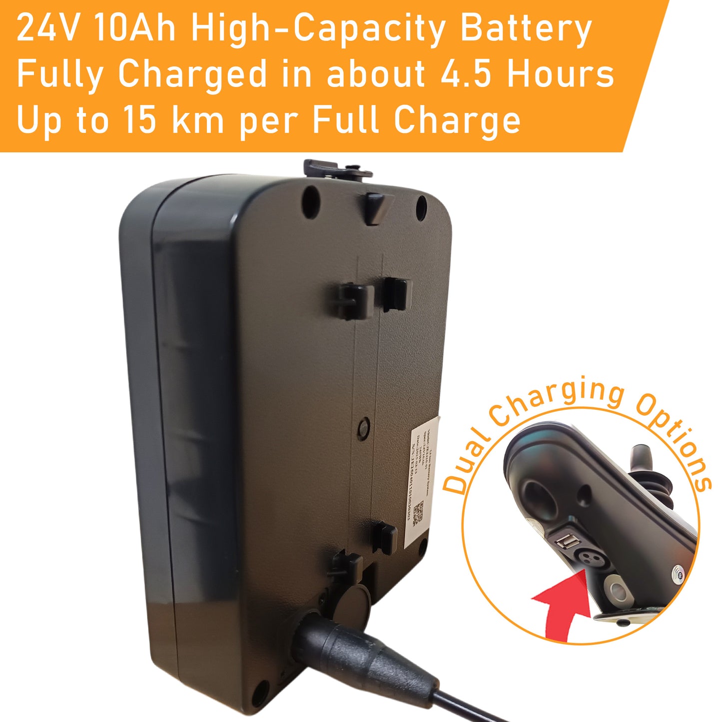 ViN-46A7 | Motorised Electric Wheelchair +Carbon Fiber Ultra lightweight Corrosion-Resistant +Armrest Flip Up +Detachable & Washable Cushion +Anti-Tipper