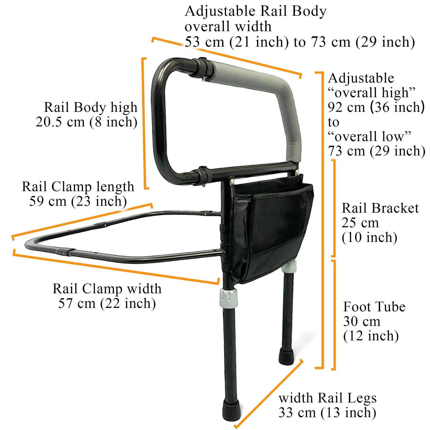 ViN BR01 | Bedside Rail with Legs Foldable
