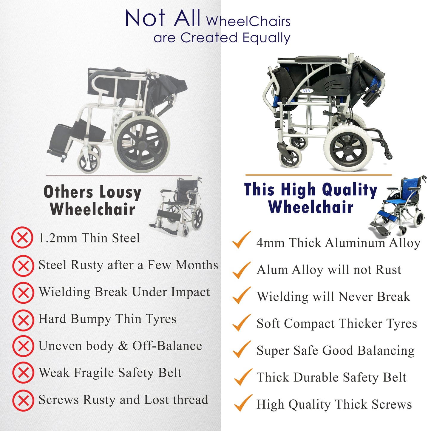 ViN 32ASAT | Pushchair - Fixed Armrest - Retractable Footrest - Anti Tipper