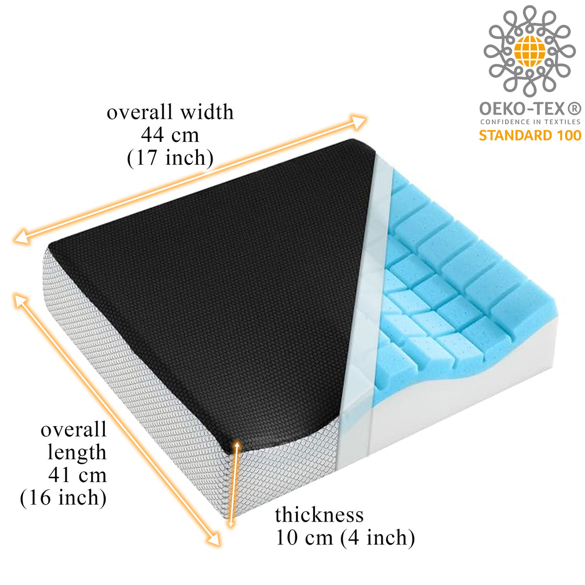 ViN-C03 - Premium Dual Layer Memory Foam Ergonomic Design Seat Cushion - Ultra Thick & Soft