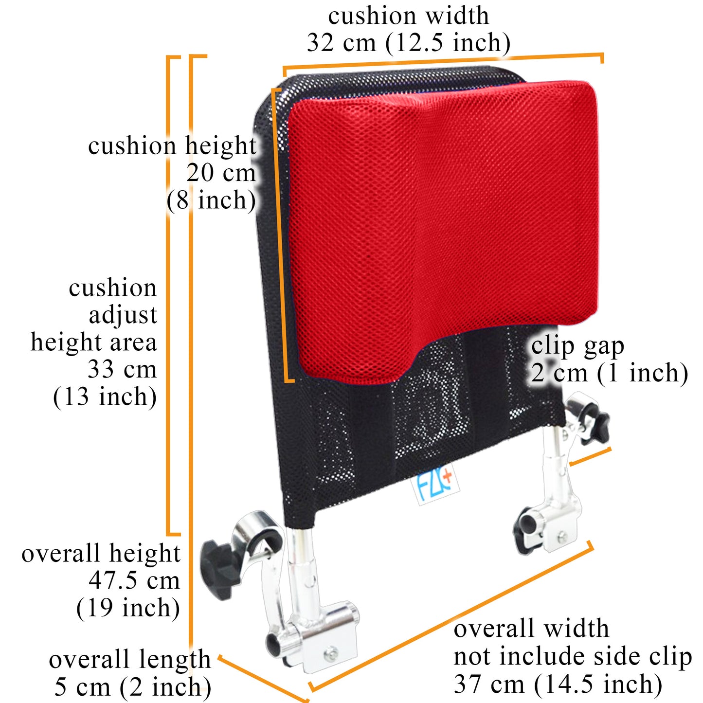 ViN HR adjustable red and black high headrest, breathable support with quick and easy installation