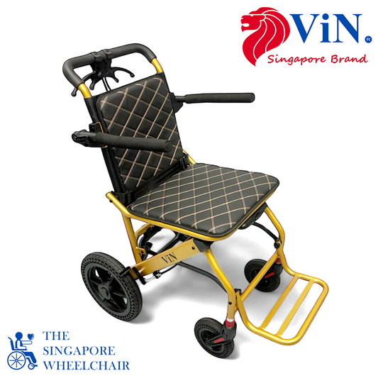 ViN DA03 Travel Pushchair, lightweight foldable wheelchair with flip-up armrest and cabin approved design