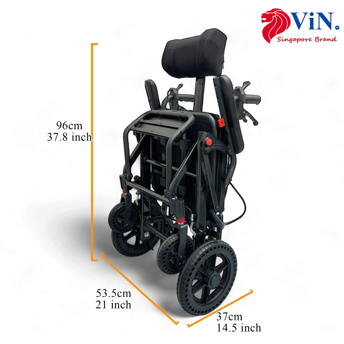 ViN-A19 | Travel Pushchair - Flip-up Armrest & Footrest + Haversack bag Carrier + Cabin Approved Size + Adjustable Headrest
