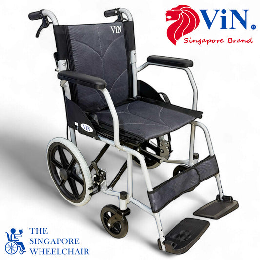 ViN 11AS Pushchair, compact travel wheelchair with fixed armrest and fixed legrest, easy for caregivers
