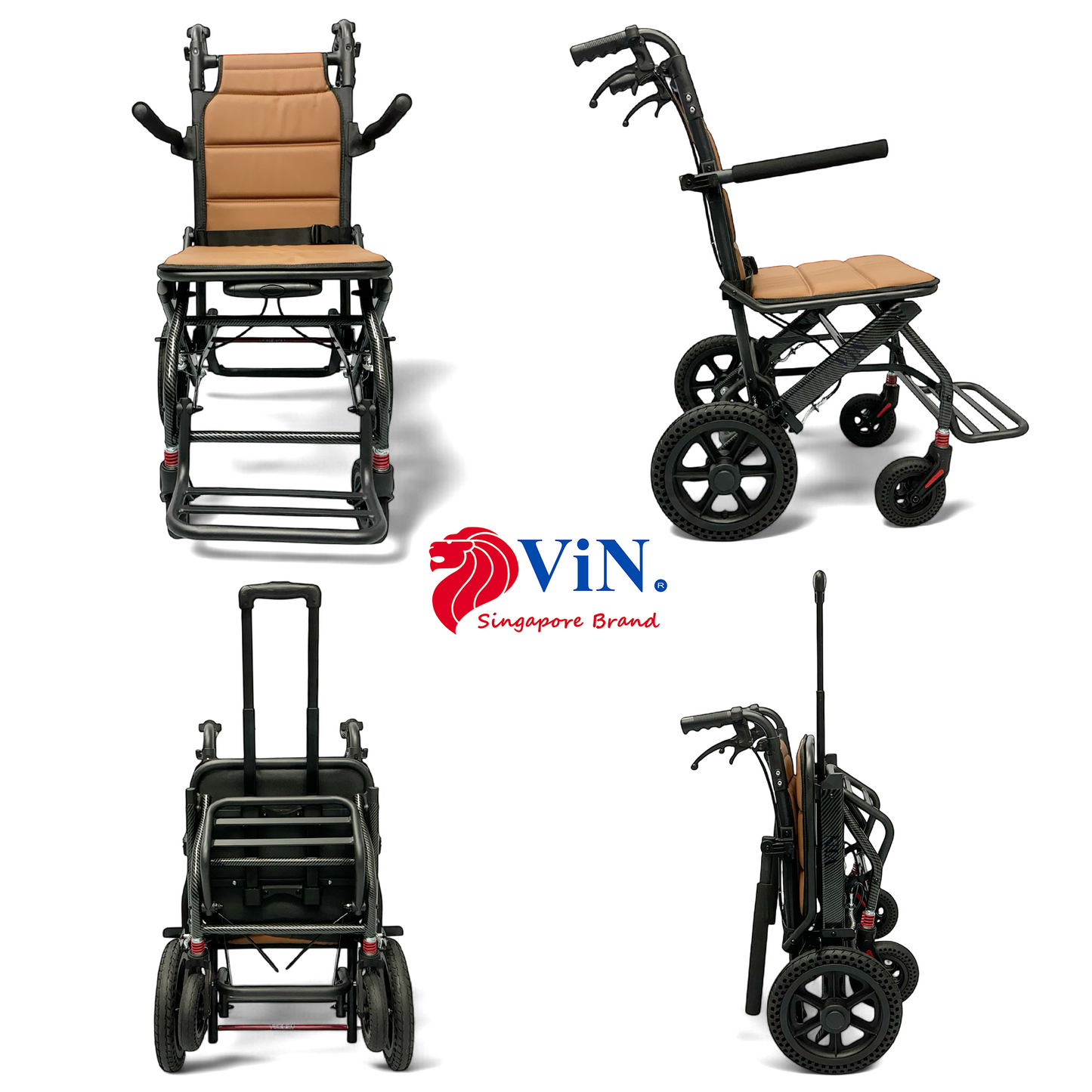 ViN-DA07 | Travel Pushchair - Lightweight 10 kg Pushchair Hold 100 Kg + Armrest Flip Up Function with Luggage Pull handle & Carrier bag