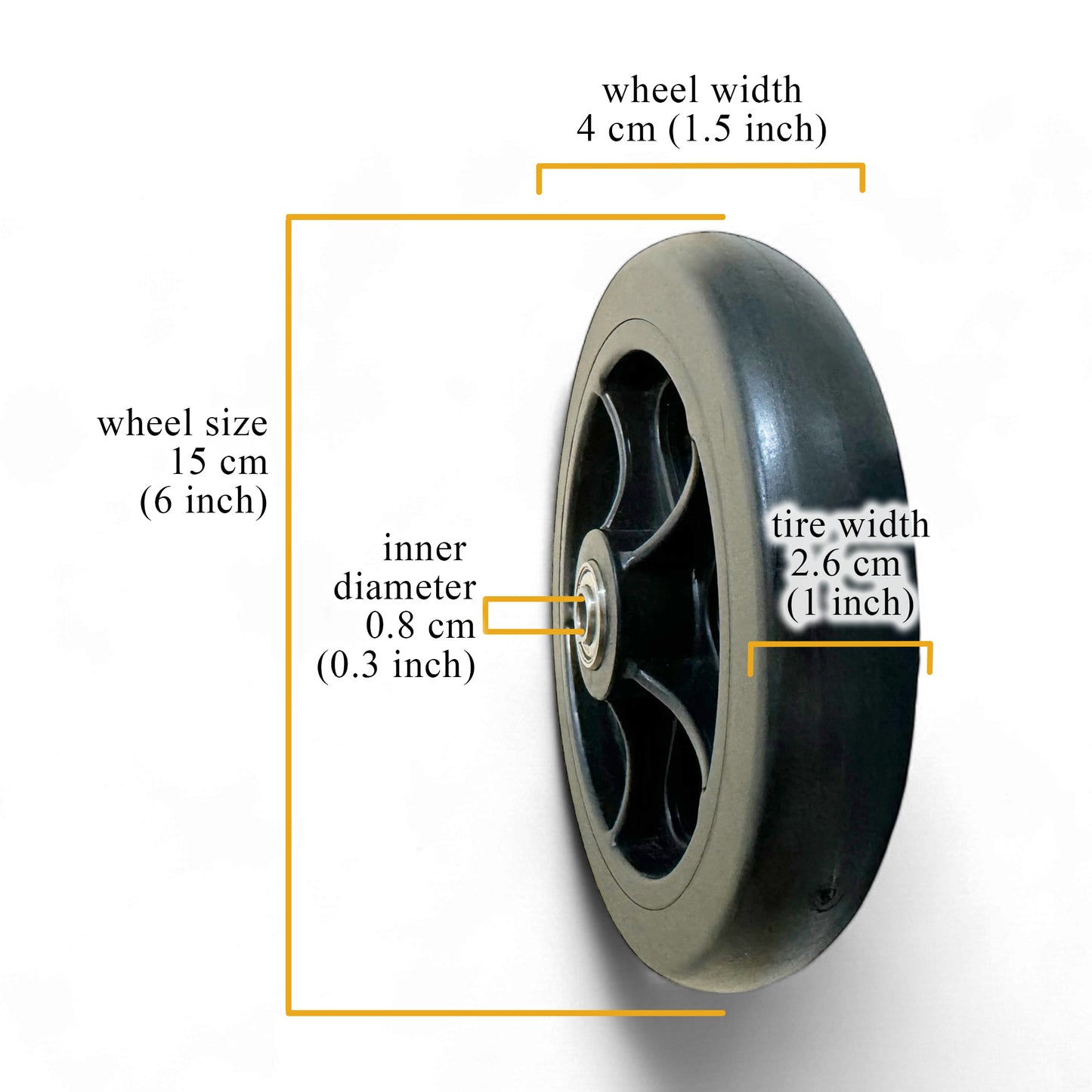 Spare Parts - 1 x Front Wheels - Model ViN-11A/11AS/DY820/DY821/DY878/DY879 Wheelchair