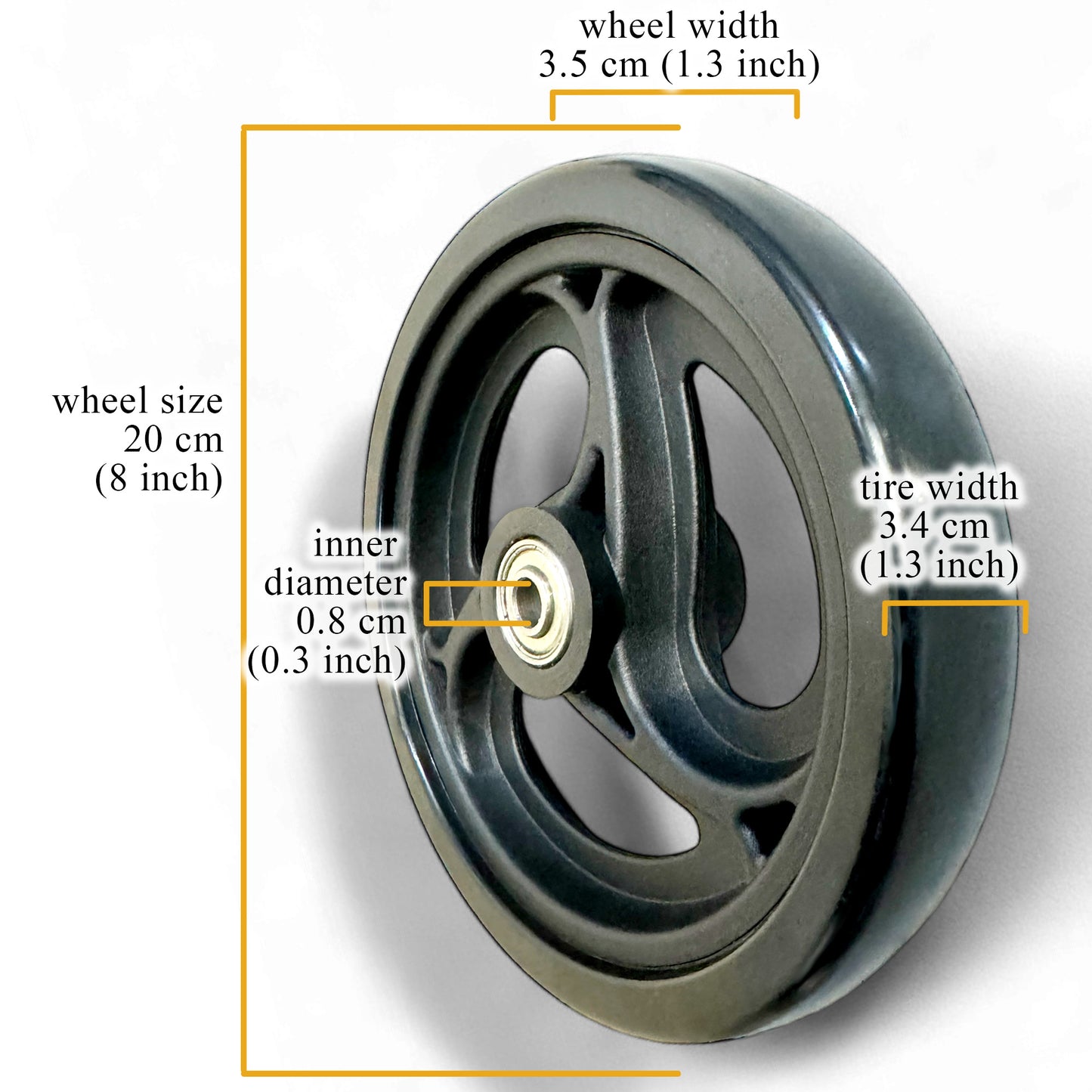 Spare Parts - 1 x Back Wheels - Model ViN-31A Wheelchair