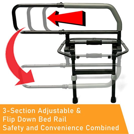 ViN BR03 | Bedside Rail with Legs Foldable Flip Down Function
