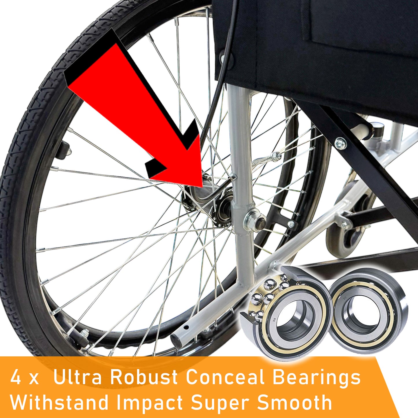 ViN 12A2-EL | Wheelchair Leg Elevated +Self Propelled + Detachable Leg Rest + Flip-up Armrest + Anti-tipper