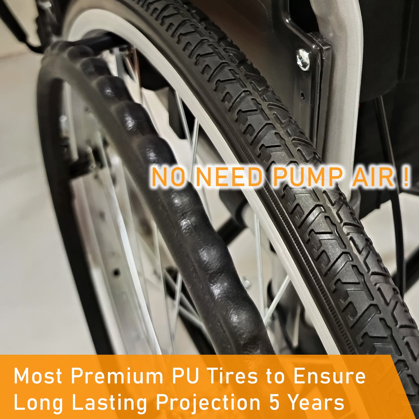 ViN 12A2-EL | Wheelchair Leg Elevated +Self Propelled + Detachable Leg Rest + Flip-up Armrest + Anti-tipper