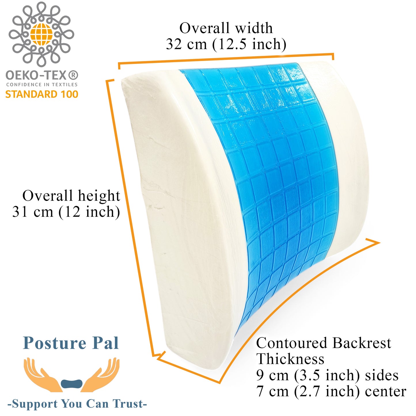 ViN-B01 - Lumbar Pillow Back Pain Relief for Chair & Car with Velvet Cover