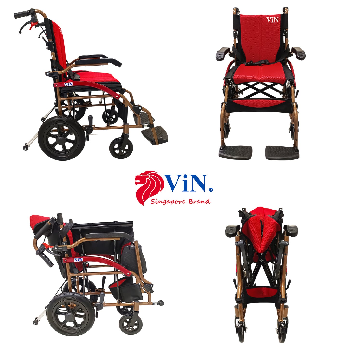 ViN DY821 | Pushchair + Aluminum Lightweight & Anti Rust+ Washable Cushion + Armrest Lift Up + Retractable Footrest+ Anti Tipper