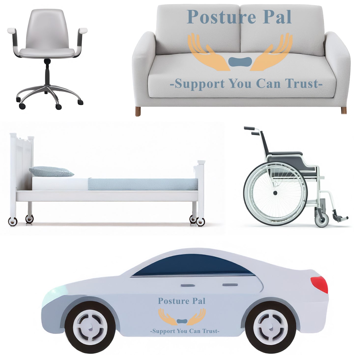 ViN B01 - Lumbar Pillow Back Pain Relief for Chair & Car with Velvet Cover