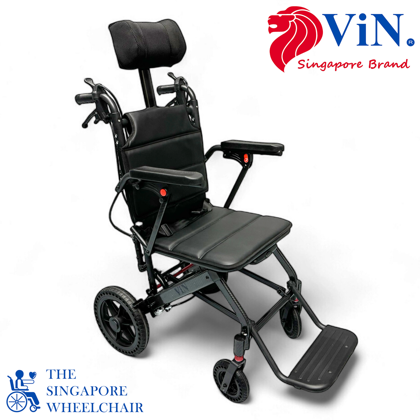 ViN-A19 | Travel Pushchair - Flip-up Armrest & Footrest + Haversack bag Carrier + Cabin Approved Size + Adjustable Headrest