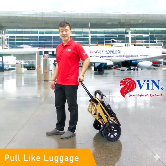 ViN DA03 Travel Pushchair, lightweight foldable wheelchair with flip-up armrest and cabin approved design