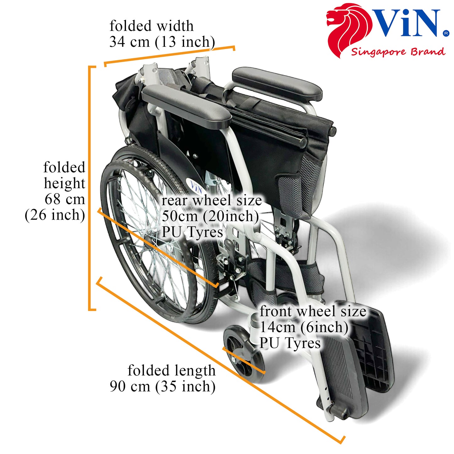 ViN-11A | Self Propelled Wheelchair - Fixed Armrest - Fixed Legrest