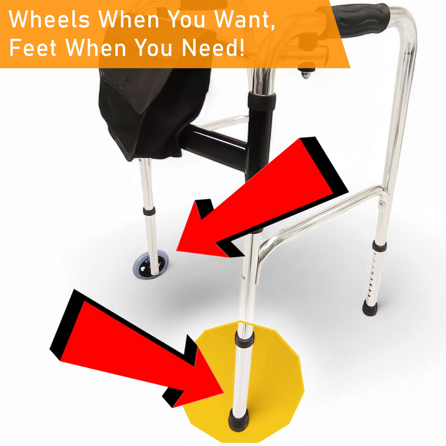 ViN-WF01 | ( * WITHOUT SEAT ) Elderly Walking Aid 2.9 kg Ultra Lightweight Aluminum Staggered Walking Function