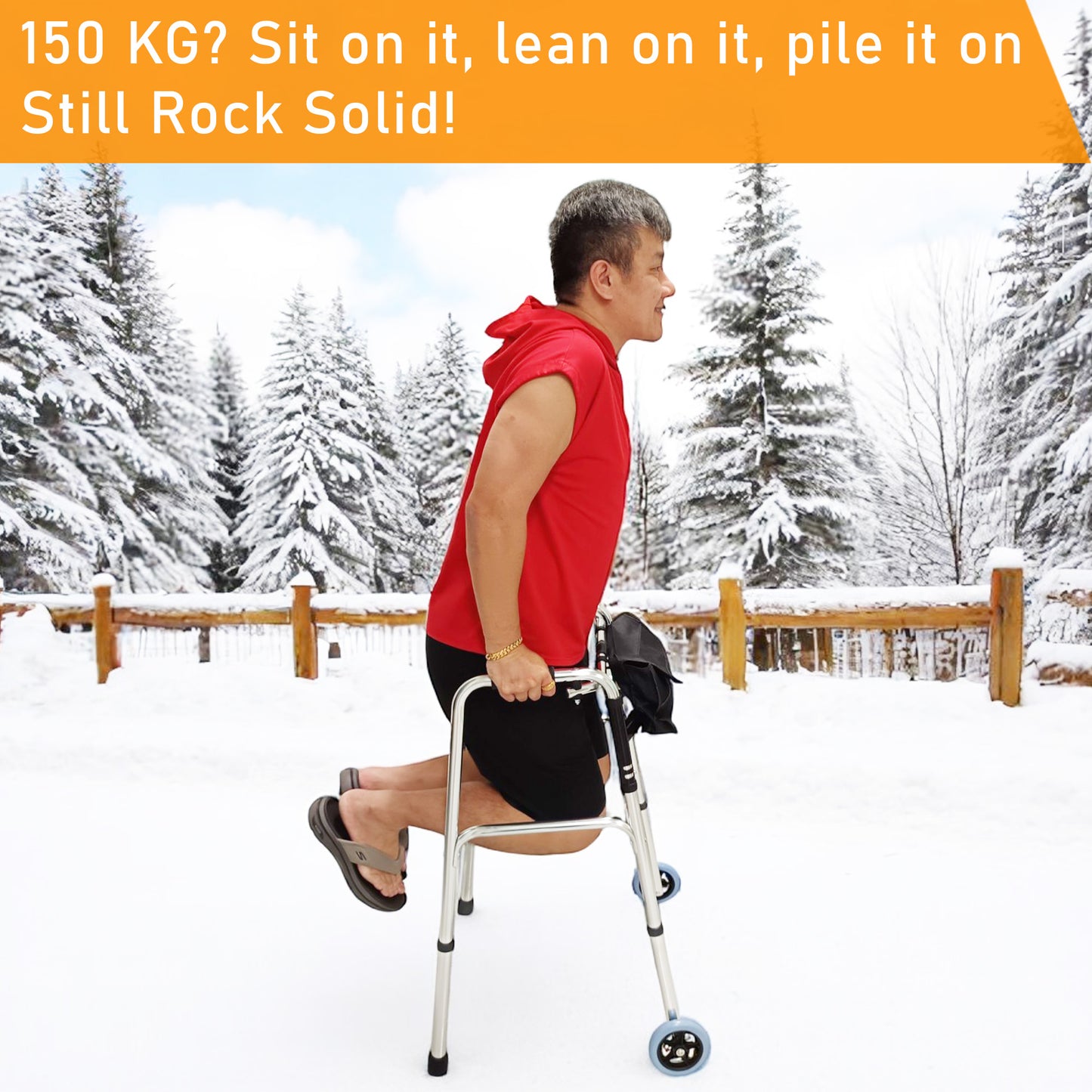 ViN-WF01 | ( * WITHOUT SEAT ) Elderly Walking Aid 2.9 kg Ultra Lightweight Aluminum Staggered Walking Function