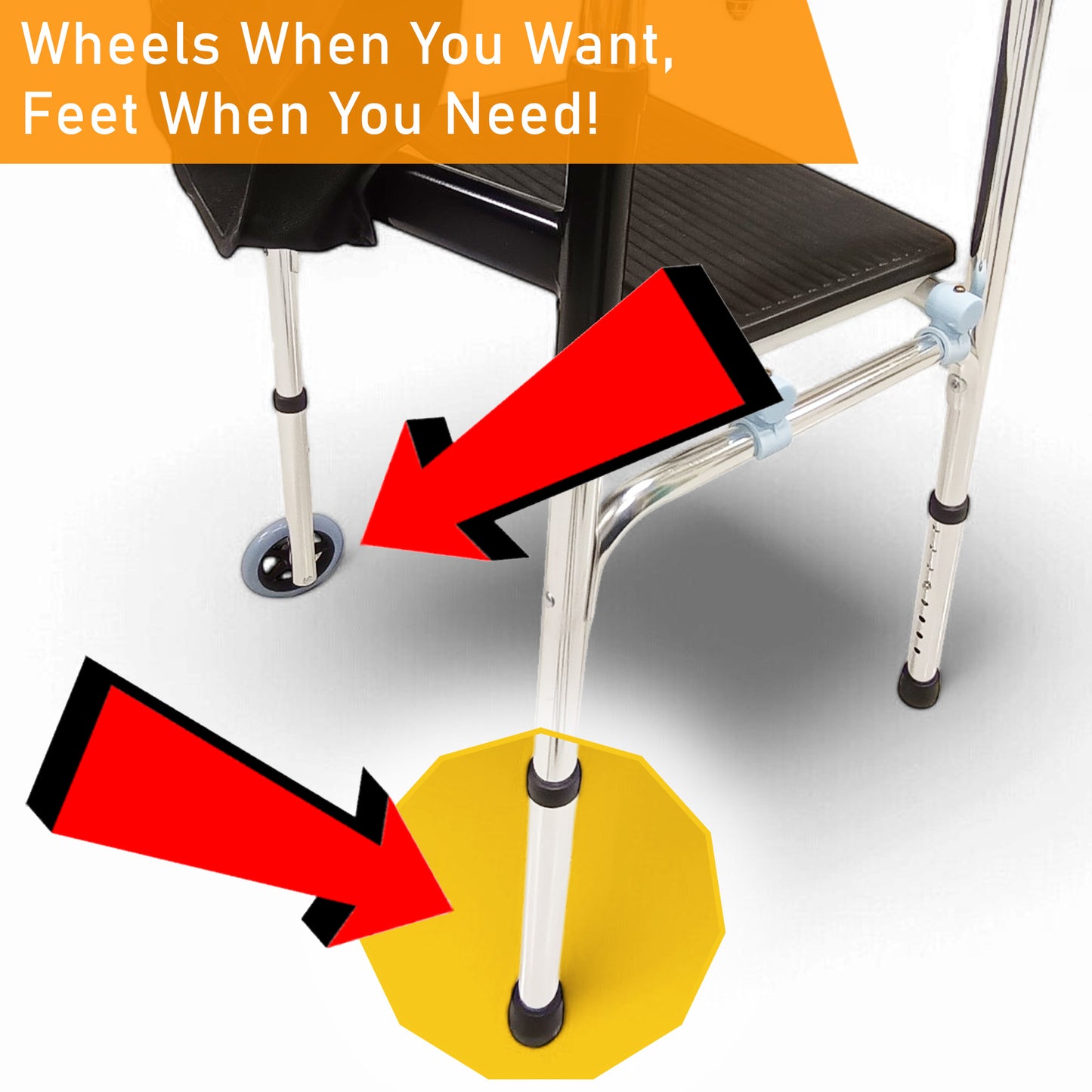 ViN WF01-ST | Elderly Walking Aid with Seat 3.8 kg Ultra Lightweight Aluminum