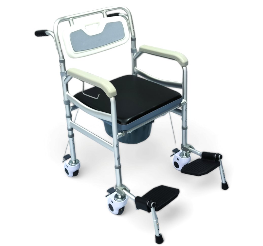 Commode Toilet & Shower Chair - For users who require assistance with toileting