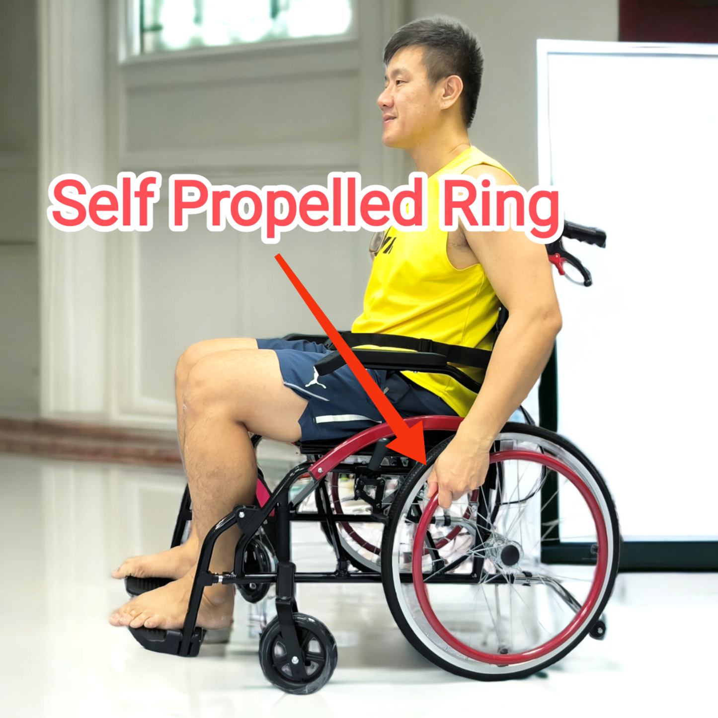 1.41 - "Model DY879" Wheelchair - Retractable Footrest + Flip-up Armrest + Self Propelled