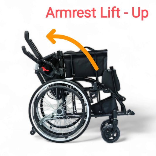 1.43 - "Model DY878" Wheelchair - Retractable Footrest + Flip-up Armrest + Self Propelled