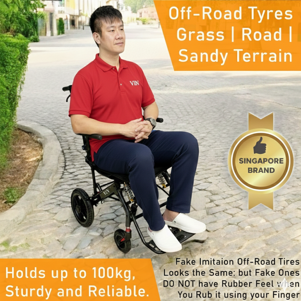 ViN A16 Travel Pushchair, lightweight wheelchair with removable cushion, suspension, and cabin approved design