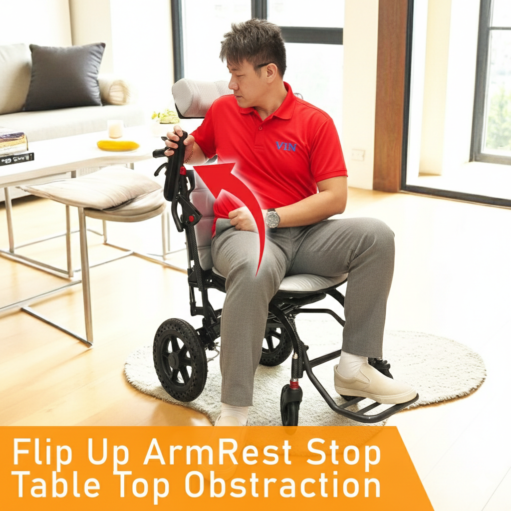 ViN-Q19 | Reclining Travel Pushchair with Headrest -  Lightweight 13 kg Pushchair Hold 100 Kg + Armrest Flip Up Function with Luggage Pull handle & Carrier bag