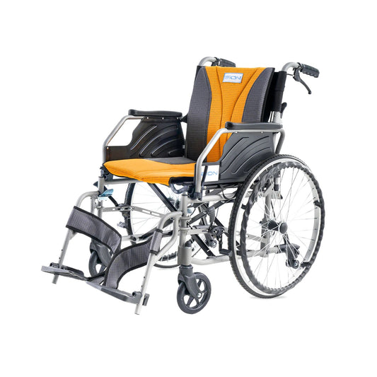 Bion | 02310 iLight Wheelchair ( 16 Inch ) - Leg Rest Detachable + Arm Rest Lifting + Self Propelled + Anti Tipper + Washable Cushion