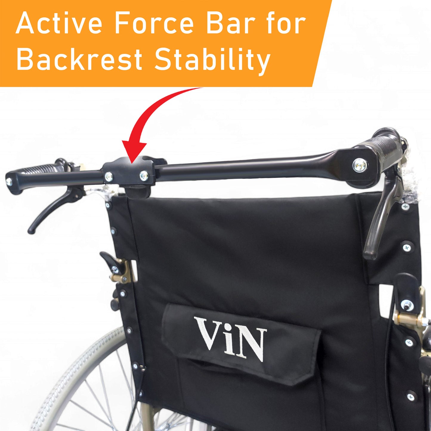 ViN 35AL | BIG Wheelchair - Hold 150 KG + 55 CM Seat Width + Self Propelled