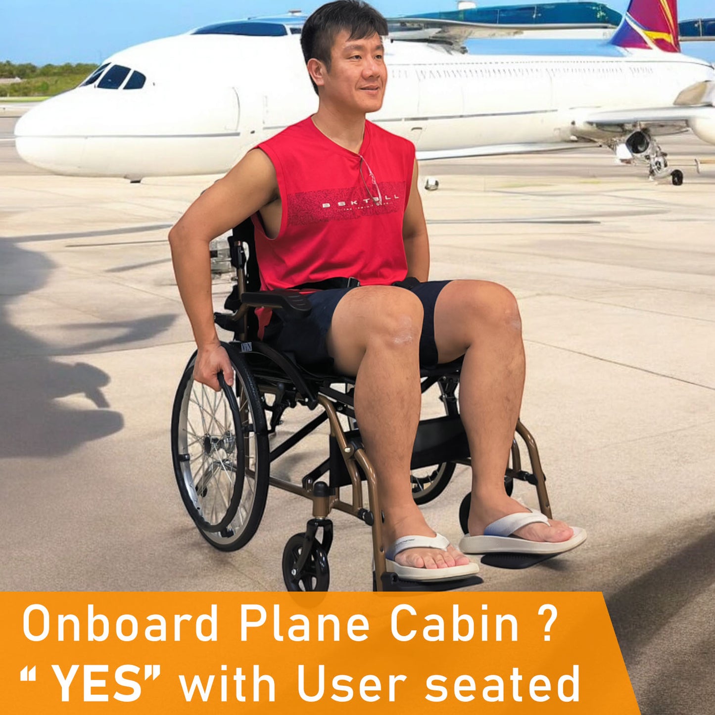 ViN DY878 | Self Propelled Wheelchair - Flip-Up Armrest - Retractable Footrest - Anti Tipper