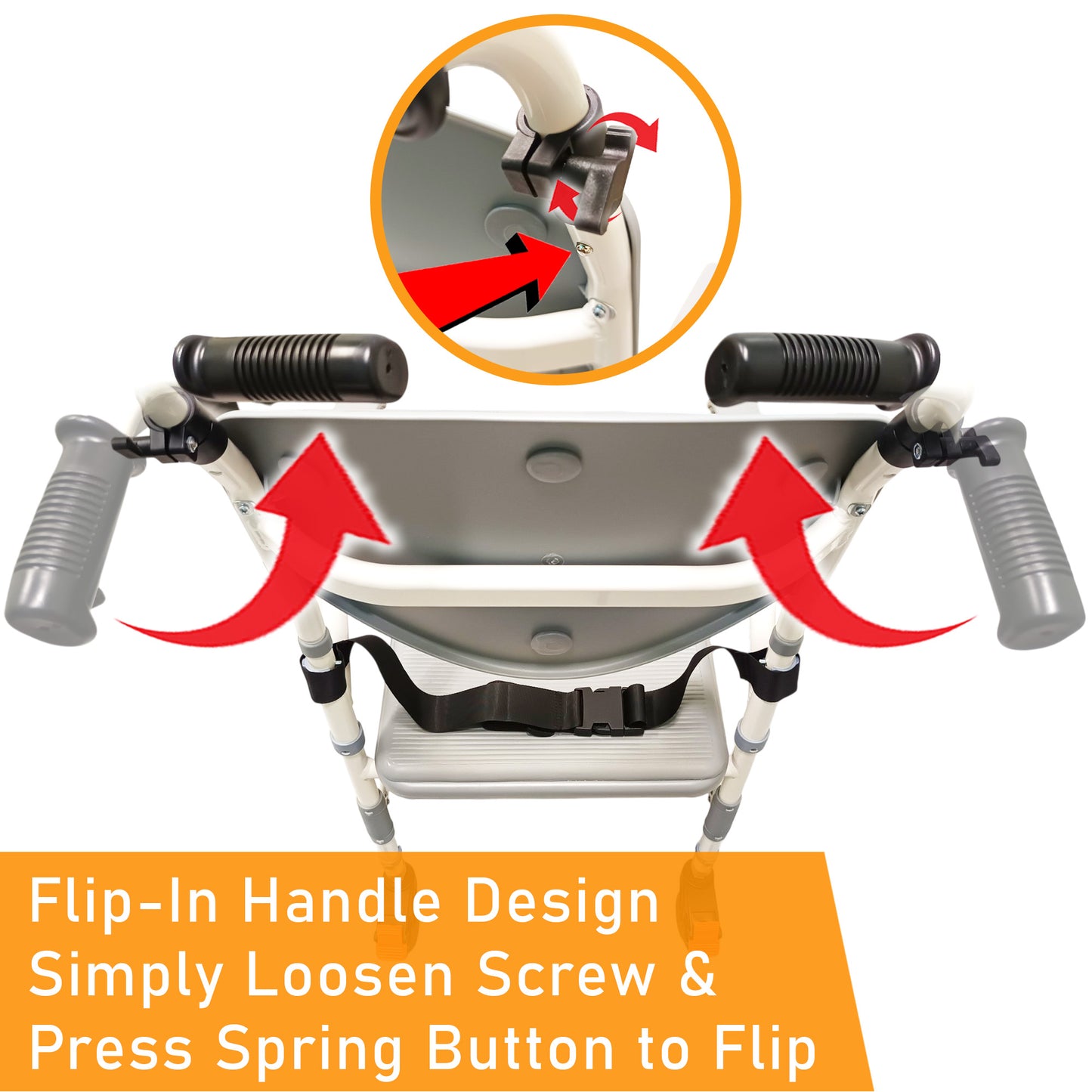 ViN-K06 Shower Commode Aluminum Toilet chair for Indoor [Foldable]