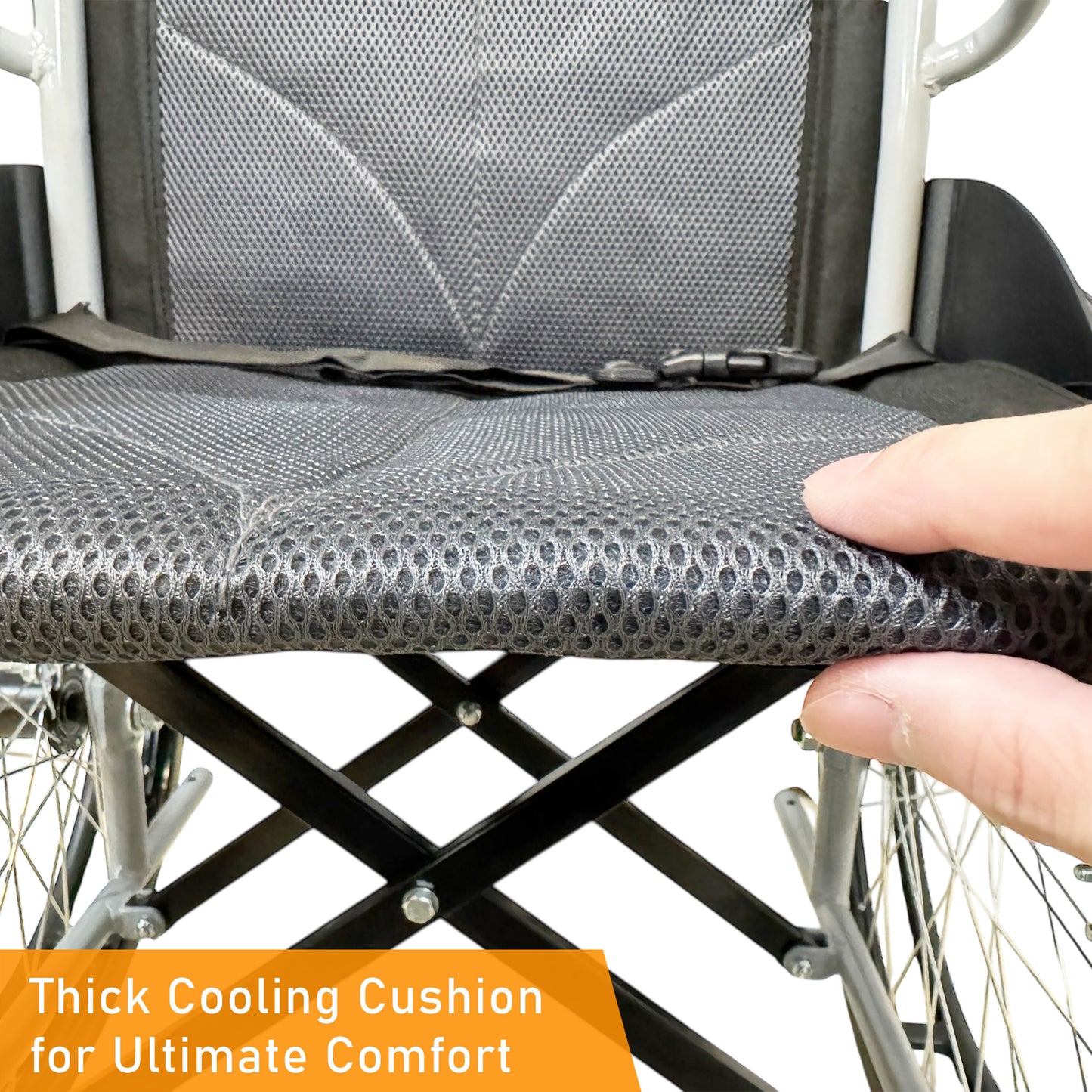 ViN-11AAT | Lightweight Standard Wheelchair with Anti Tipper 13kg [Self-Propelled]