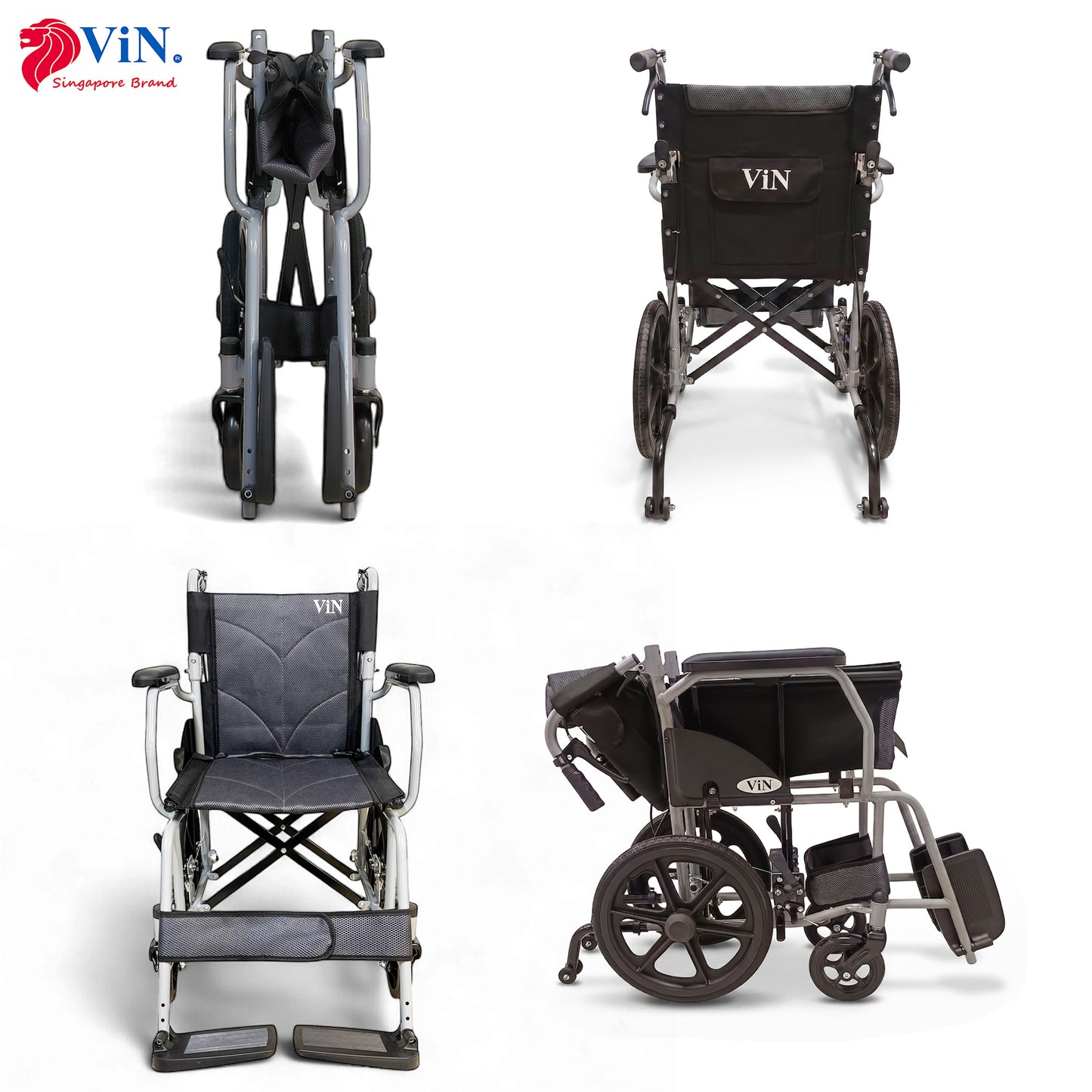 ViN-11ASAT | Lightweight Standard Wheelchair with Anti-Tipper 11kg [Pushchair]