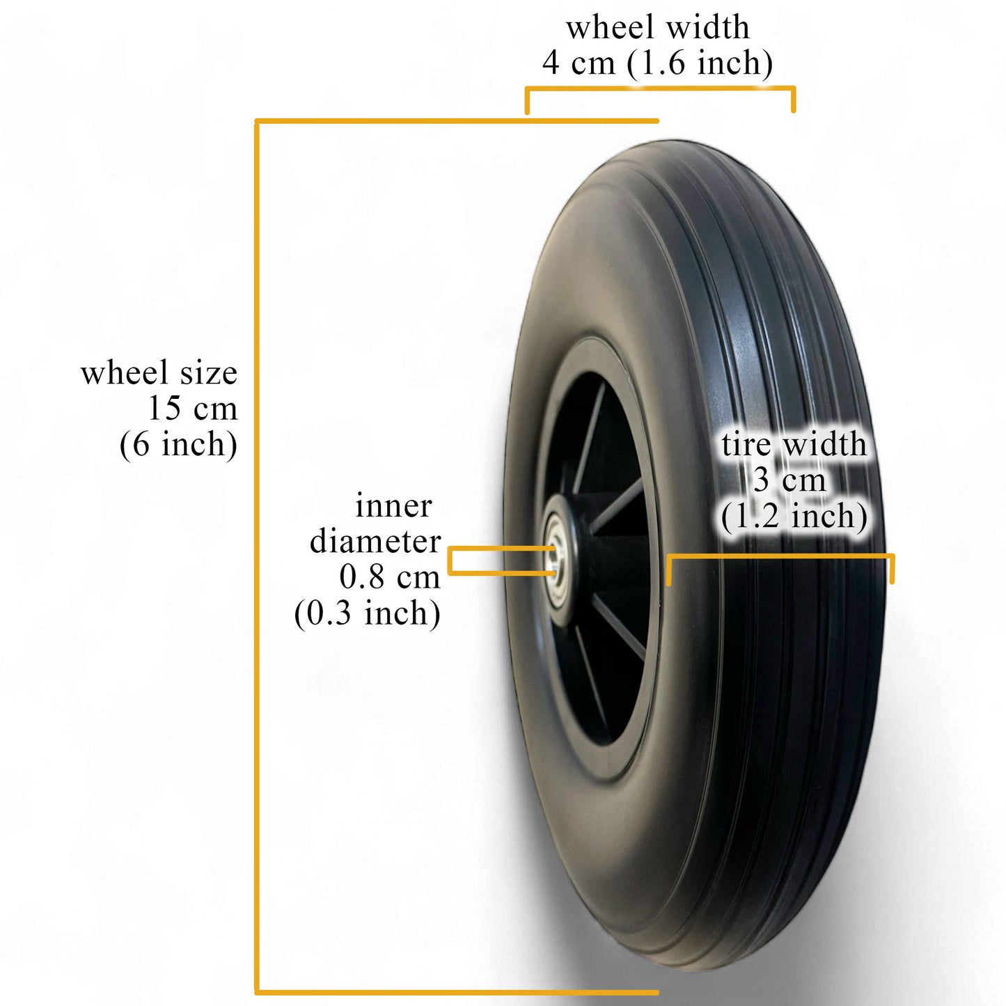 Spare Parts - 1 x Front Wheels - Model ViN-46A5L Wheelchair