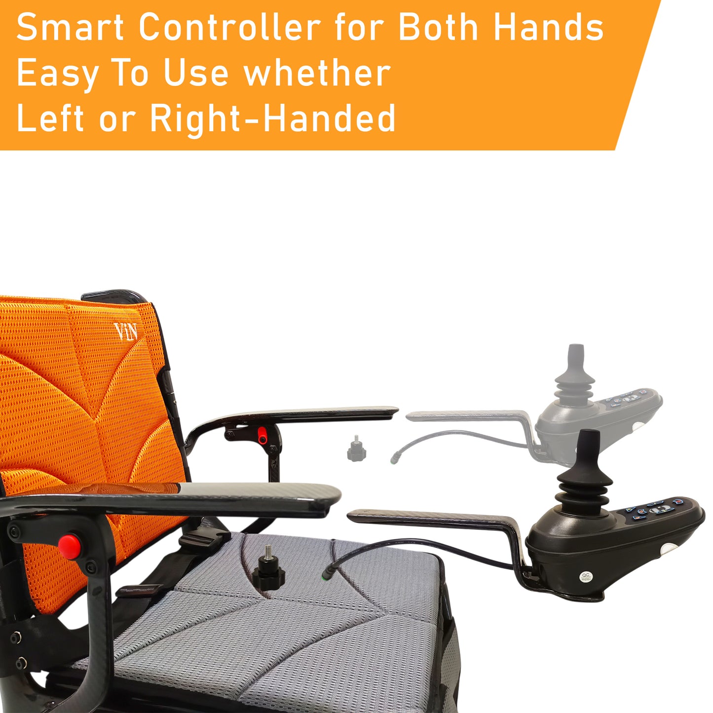 ViN-46A7 | Motorised Electric Wheelchair +Carbon Fiber Ultra lightweight Corrosion-Resistant +Armrest Flip Up +Detachable & Washable Cushion +Anti-Tipper