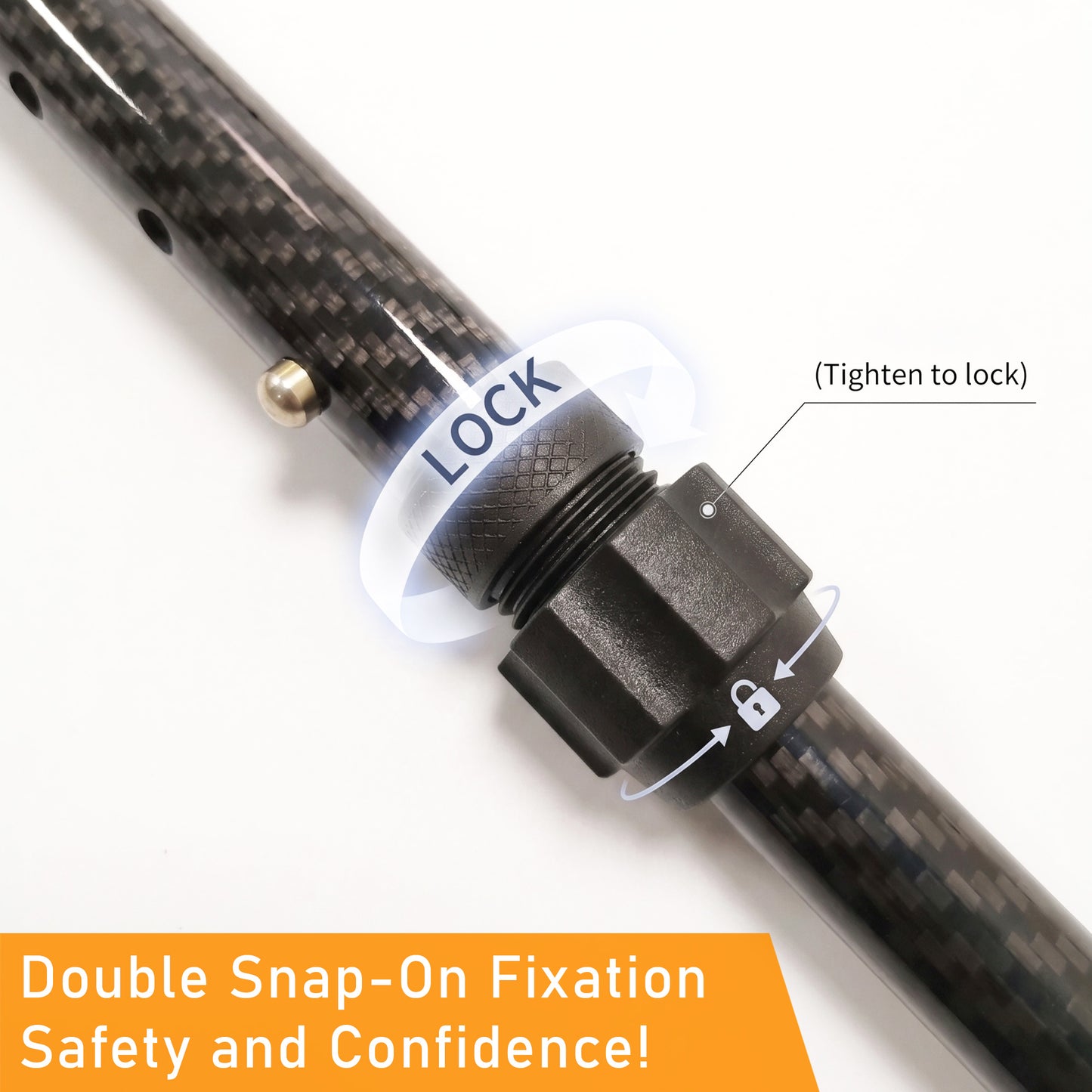 ViN-WS08 | Carbon Fiber Cane + Ultra lightweight 0.2 kg + Self-Standing + 360 Degree Turn + 10 Section Adjustable +  Anti-Slip + Safety Strap + Flexible Tip