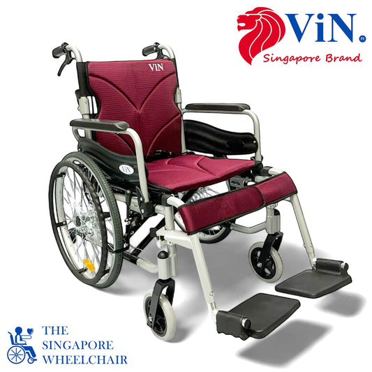 ViN 46A5M | Self Propelled Wheelchair  - Washable Cushion - Flip-up Armrest - Detachable Legrest - Anti Tipper