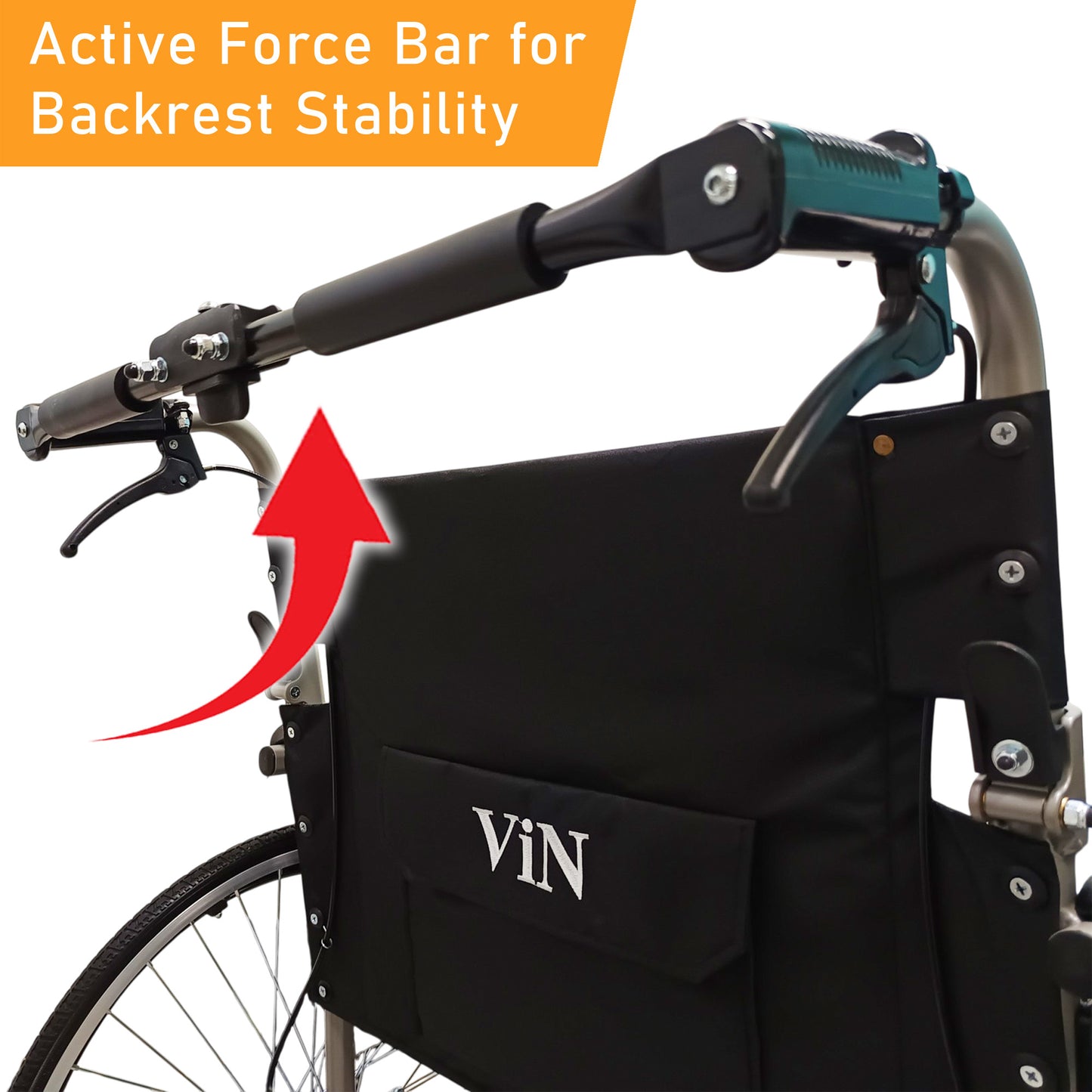 ViN-35AL Big Large Lightweight 13.8 kg Wheelchair 22" Seat Width [Holds 150kg]