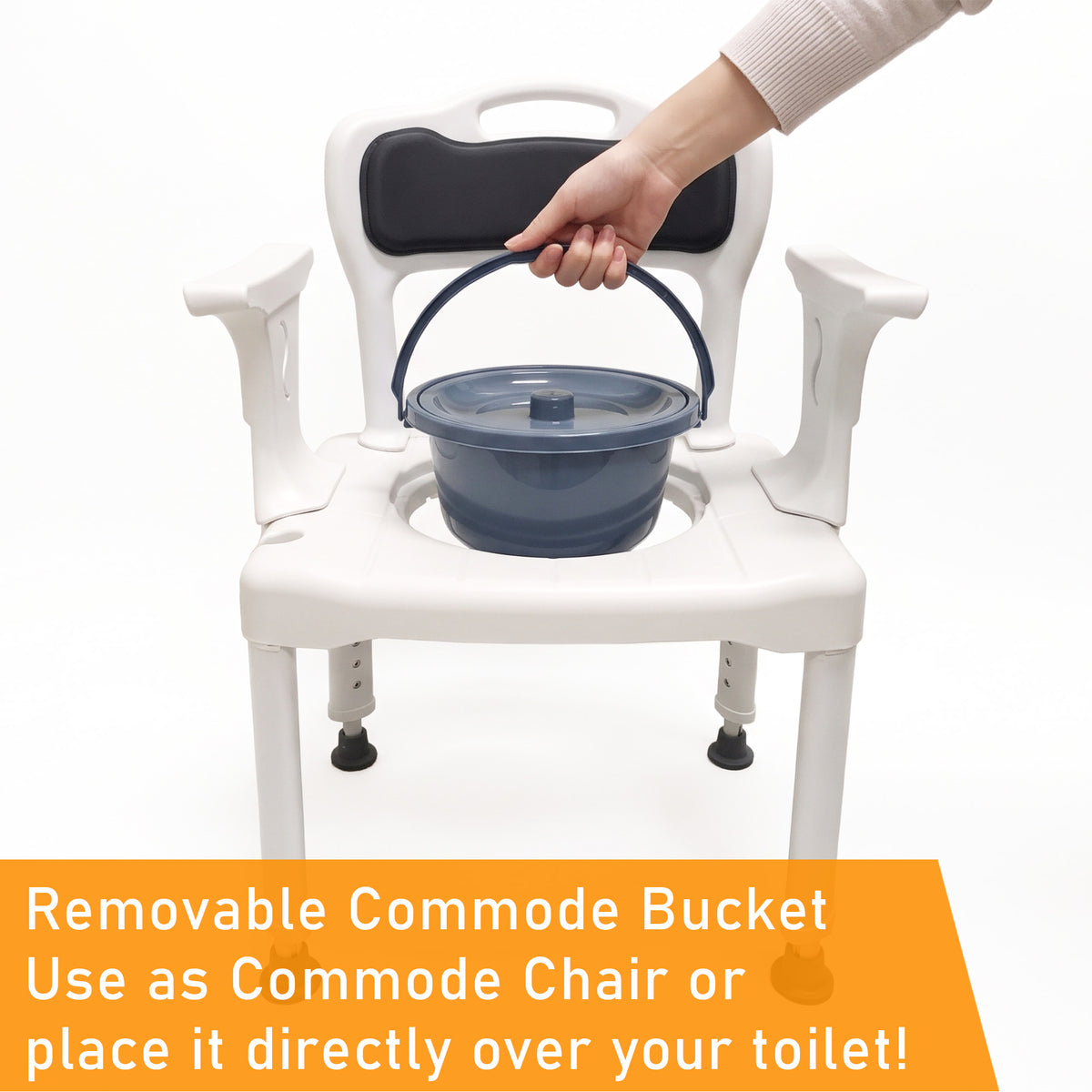 ViN-K09 Shower Commode Aluminum Toilet chair for Indoor [Detachable]