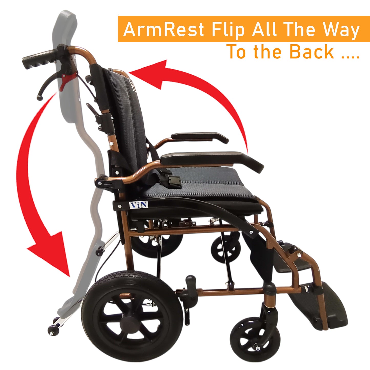 ViN DY820 | Pushchair + Washable Cushion + Flip-Up Armrest + Retractable Footrest + Anti Tipper