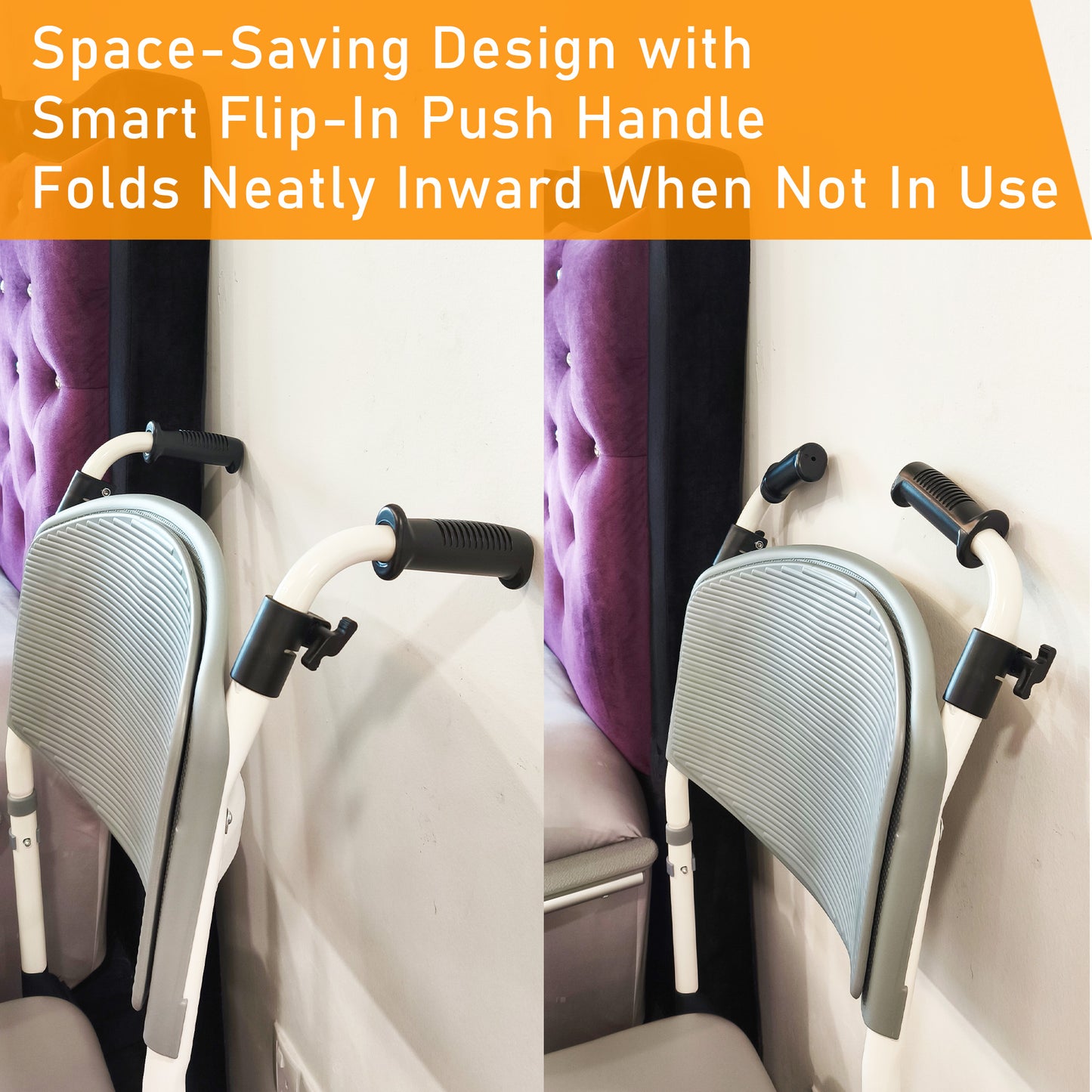 ViN-K05 Shower Commode Aluminum Toilet chair for Indoor [Foldable & Armrest Adjust Height]